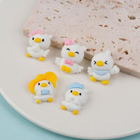 10pcs Pato Cartoon Mini Resina Adornos De Espalda Planos Cabochón Encantos Para Scrapbook Accesorios De Joyería Para Niñas - details 3