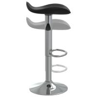 vidaXL Taburete de cocina de acero cromado y cuero artificial negro - details 4