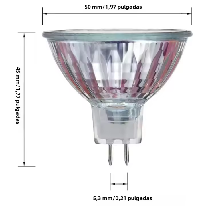 Bombilla Halógena MR16 12V 35W Base Luz Cálida Proyector Socket Cup Para Iluminación De Jardín Y Ambientes Internos - 1