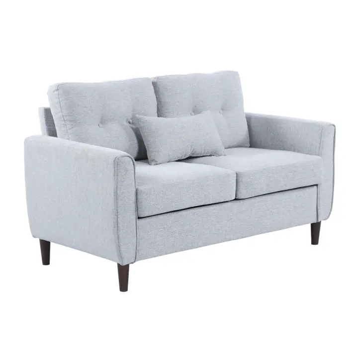 HOMCOM Sofá de 2 Plazas Sillón Biplaza para Salón con Cojines y Asiento Acolchado Funda de Almohada Lavable 140x78x83 cm Gris Claro - 1