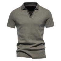 Camisa Henley Para Hombre En Algodón Ajustada Corta Casual Para Jogger Camisetas Sueltas Estilo Inglés Cuidado Facil - details 7