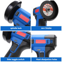 550w Conveniente Amoladora Angular Inalámbrica Mini Recargable para el Hogar Cutter Grinder Amoladora Eléctrica de Mano Pulidor 12v Batería Dual - details 3