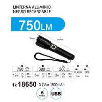 Linterna de Mano Recargable Portatil LED De Alta Potencia 4 Modos - Maxia Market - details 4