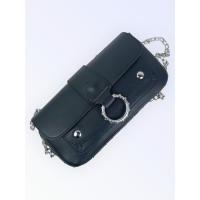 Everlyx - Bolso bandolera con solapa, aros metálicos y cadena | Disponible en negro, verde, plata, camel y dorado - ✅ Envíos España y Portugal en 24/48 horas - Ideal para tus looks casuales o de noche, con mucho estilo y versatilidad - details 4