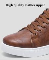 Zapatos Casuales De Cuero Para Hombre Diseño Moda Mocasines Marrones Comodidad Al Aire Libre Plano Antideslizante Zapatos De Patinaje Para Hombre - details 6