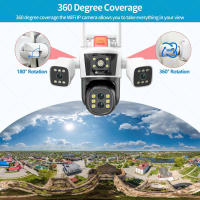 Cámara De Seguridad IP Exterior 8K 16MP WiFi Con Zoom 10X Cuatro Lentes PTZ Vigilancia Inteligente CCTV Detección De Movimiento Cámara Doméstica Black - details 2