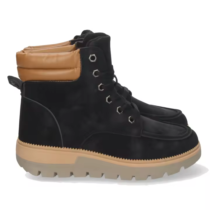 Botas bajas de montaña negras con cordones para mujer - 1