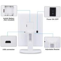 Espejo de tocador iluminado con 24 luces LED, boton táctil y aumento de 2X/3X/10X, dos modos de fuente de alimentación, espejo de maquillaje - details 4