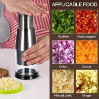 Cortador De Ajo Manual Multifuncional Eco-amigable Acero Inoxidable Herramienta De Cocina Para Puerros Patatas Pimienta Verduras - details 0
