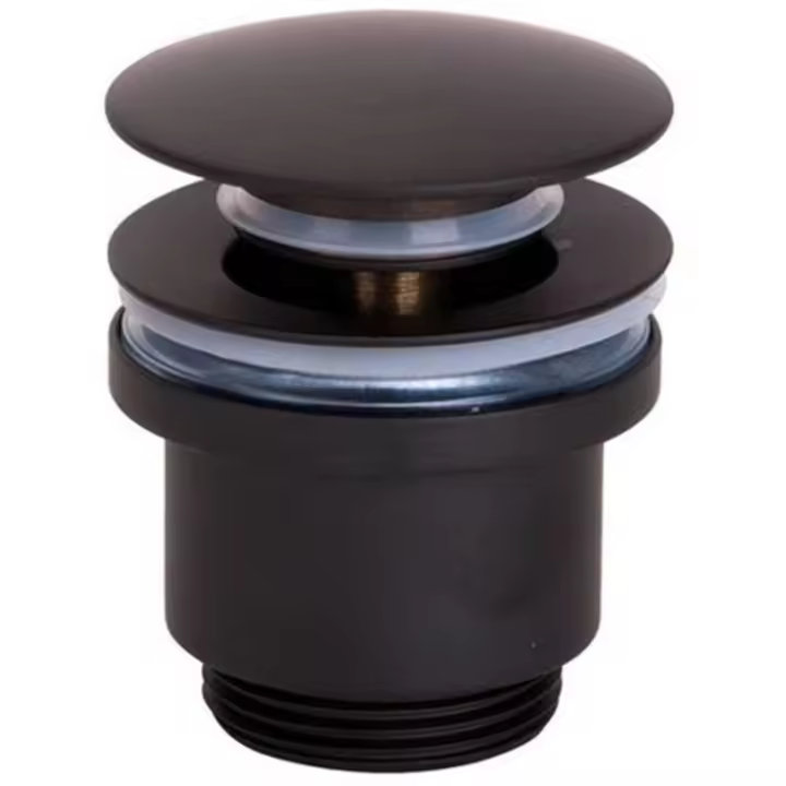Imex VCC008 Válvula de desagüe para lavabos y bidés de latón negro mate - 1