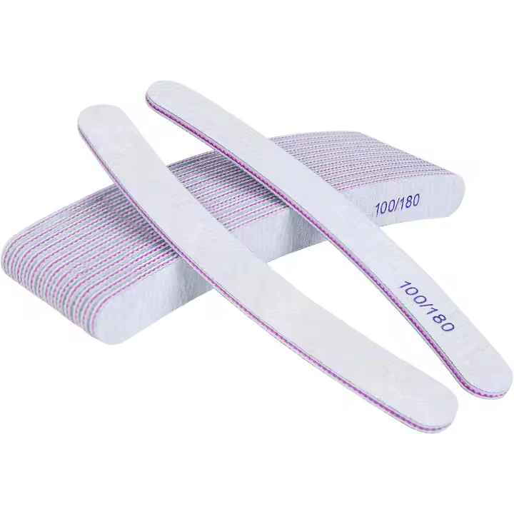 Juego de 15 Limas de uñas profesionales, Limas curvas de doble cara, instrumentos de manicura para uso doméstico y de salón (Negro) - 1
