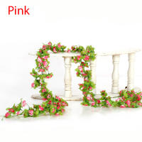 Guirnalda De Flores Artificiales De Rosa Y Hiedra Verde MissDeer 230cm Para Decoración De Casamiento Hogar Jardín Y Navidad Adorno De Pared - details 4