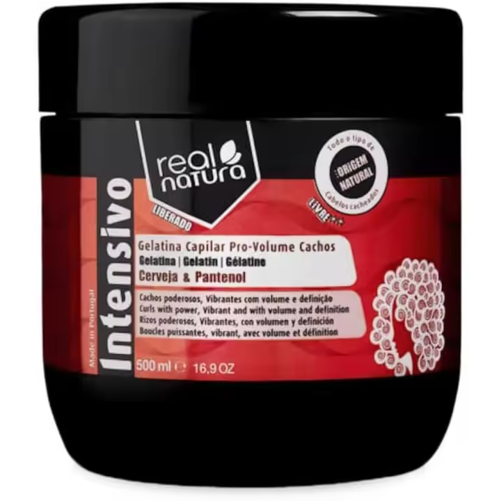 Real natura intensivo gelatina capilar pro-volumen rizos 500ml - 1