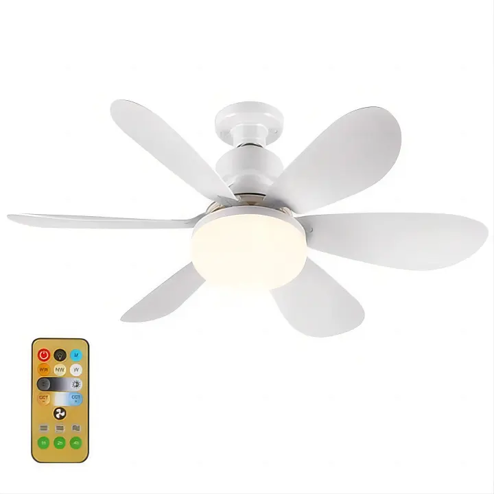 52cm Silencioso Ventilador de Techo with Luz LED y Mando, 40W Lampara Ventilador Techo, with Casquillo E27 - 1
