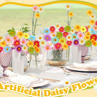 30/50Pcs Flores Artificiales Girasol En Seda Para Decoración De Fiesta Y Boda Diseño Floral Para Artesanía Y Decoración Del Hogar - details 5