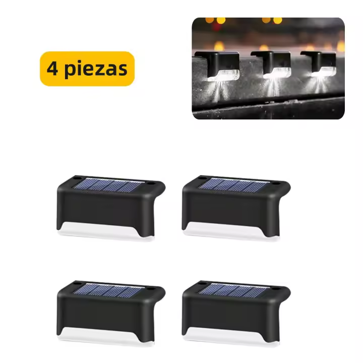 Lámparas solares led para jardín 4/8/12/16 unids Luz de escalera impermeable decoración patio iluminación exterior de pared - 1