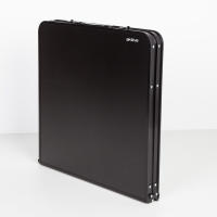 Aktive - Mesa plegable exterior, 120x60x60/70 cm, color negro, ajustable en altura, topes antideslizantes, asa de transporte, cierre de seguridad, incluye red auxiliar desmontable, peso soportado 30 kg, mesas de camping, playa y jardín - details 1