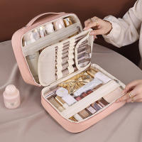 Bolso De Maquillaje Para Mujer Organizador De Viaje Impermeable De PU Cuero Con Compartment Multiuso Cierre De Cremallera - details 13