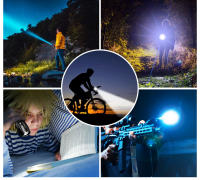 Linterna LED Superpotente 5 Modos De Iluminación L2 Torcha Para Ciclismo Nocturno Camping Senderismo Caza Y Actividades Internas Usar 18650 Negro Material De Aluminio - details 14