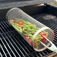 Cesta De Barbacoa Redonda De Acero Inoxidable Para Jardín Y Cocina Utensilios De Cocina Resistentes Al Calor Fácil De Limpia Para Exterior - details 1