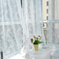 Cortina De Encaje Blanco Rosa Europeo Para Decoración De Hogar Tratamiento De Ventanas Para Sala De Estar Y Dormitorio Tela Voile Translúcida Sin Aislamiento Solar - details 3