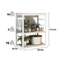 Estantería de Cocina Meyvaser | Estantes de Almacenamiento | Marco de Metal Blanco - details 3