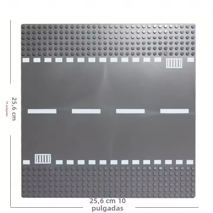 Bloques De Construcción Baseplate De Calle Pequeña Partícula Recta Cruzada Curva T-Junction 10in X 10in Para Juguete Educativo Adecuado Para Niños De 6 a 12 Años - 1