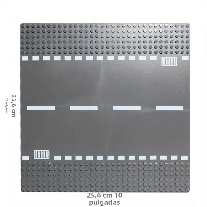 Bloques De Construcción Baseplate De Calle Pequeña Partícula Recta Cruzada Curva T-Junction 10in X 10in Para Juguete Educativo Adecuado Para Niños De 6 a 12 Años - 1