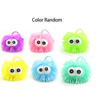Bola De Peluche Luminosa Juguete De Alivio Y Squeezing Para Niños Ojos Grandes Y Pelo Denso Juguete Elástico Aleatorio Estilos De Ojos - details 8