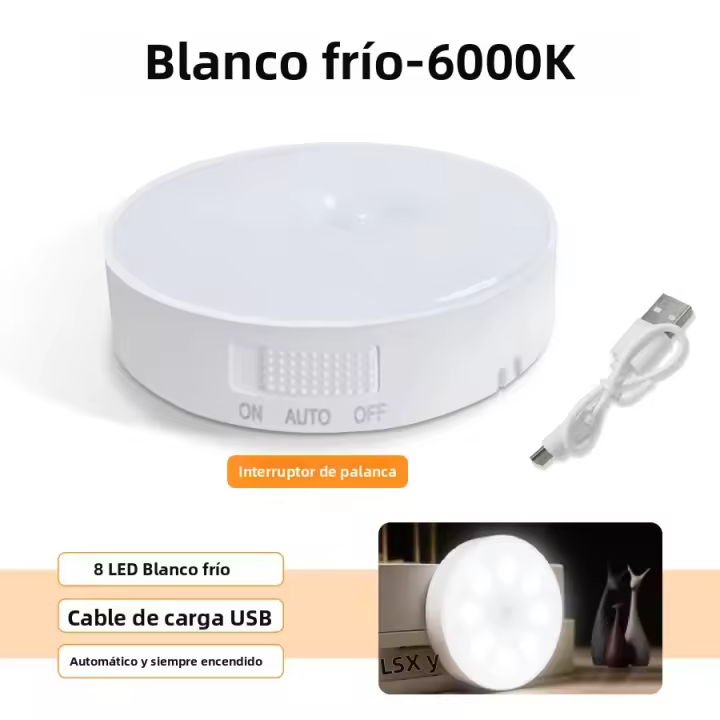 Lámpara Nocturna LED Con Sensor De Movimiento Recargable RGB Para Cocina Armario Escalera Luz De Fondo Sin Cable Luz De Gabinete - 1