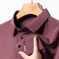 Camisa Polo Para Hombre De Color Sólido Con Mangas Cortas Transpirable Y Cómoda Estilo Casual Y Negocios Nuevo Arrivals - details 8