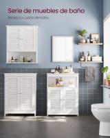 Armario de baño con 2 puertas estilo persiana, organizador versátil, diseño rústico, cocina, dormitorio y salón - details 4