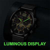 Reloj De Lujo Para Hombre En Malla Dorada Con Cuerda De Cuero Reloj De Cuarzo Negocios Reloj Luminoso Reloj Masculino Relogio Masculino - details 7