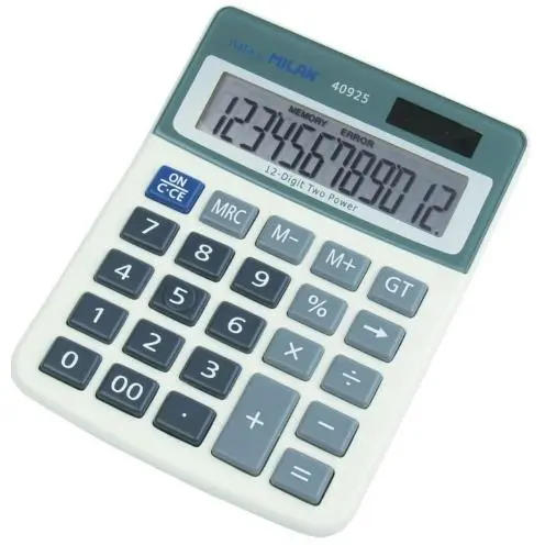 Milan calculadora Blanca 40925BL - Calculadora de escritorio de 12 dígitos - 1