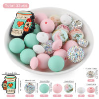 Set De 33 Piezas De Bolas Y Lentiles De Silicona Para Fabricación De Joyas DIY Accesorios Para Pulseras Bolígrafos Y Llaveros - details 13