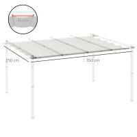 Outsunny Cubierta para Pérgola Techo de Repuesto Retráctil para Sombrilla Toldo de Tela para Cenador Jardín con 10 Orificios de Drenaje - details 3