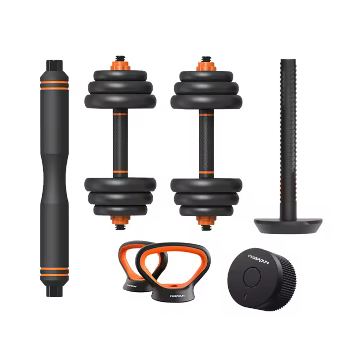 Kit de pesas conectadas 20Kg Xiaomi Fed, App incluida: mancuernas (pesos + barras) + barra + pesa rusa + sensor - 1