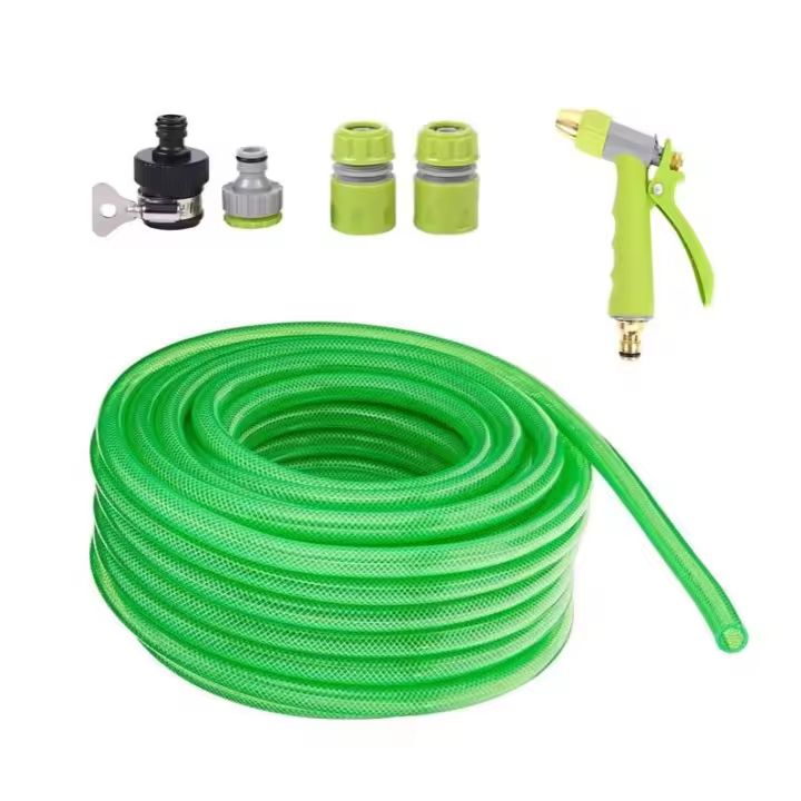 Manguera 10/20 metros con pistola rociadora y conectores multifuncional, Manguera Flexolátex con set de pistola rociadora para jardín, terraza, garaje, campo, etc. - 1