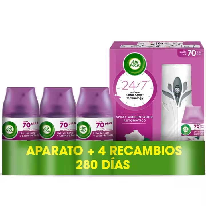 Air Wick Ambientador Freshmatic Aroma Lirio de Luna 1 Aparato + 4 Recambios - 1