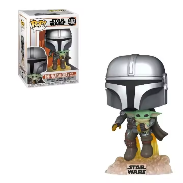 Funko Pop! Star Wars The Mandalorian - Mandaloriano Volando con El Niño, 50959, Nº402 Tienda con Licencia Oficial - 1