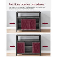 Armario de cocina, elegancia rústica para tus festines, diseño en madera marrón con puertas de correderas y paneles de malla, versátil y funcional, ¡descubre la calidez en cada rincón! - details 12
