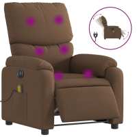 vidaXL Sillón reclinable de masaje eléctrico tela Gris claro, Gris oscuro, Negro Sillon Dormitorio Sillon Comodos Silla Relax Sillón Sofá - details 7
