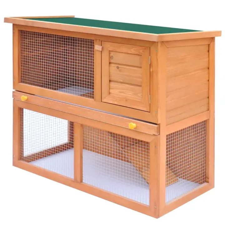 vidaXL Conejera de Exterior Madera 1 Puerta Casa de Conejos Jaula de Mascotas Color Gris,  Marrón,  Rojo y mas - 1