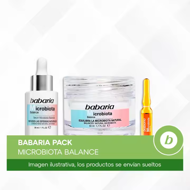 Babaria Pack Microbiota Balance: Crema Facial, Sérum y Ampollas para Equilibrar, Proteger y Revitalizar Piel Sensible (5 unidades x 2ml) - 1