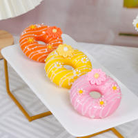 4PCS Floral Donut Modelo De Pastel Artificial Para Decoración De Bodas Y Fiestas Profesional Simulación De Comida Decorativa PVC Tamaño 2.95 Cm - details 4