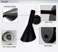 Lámpara De Pared Moderna Nórdica Con Enchufe Para Dormitorio Y Sala De Estar Iluminación Decorativa 220V E27 Material De Hierro - details 8