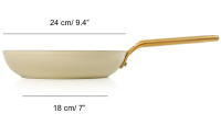ARCOS Samoa Iconic Beige - Sartén Antiadherente Cerámico (24 cm) - Aluminio Forjado - Mango Dorado de Acero Inoxidable - details 1
