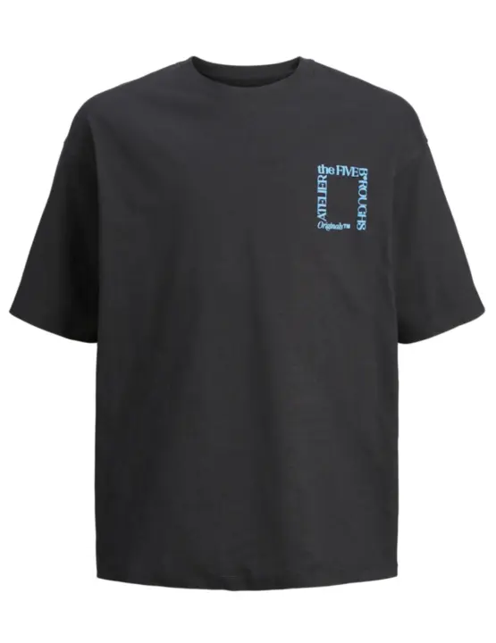 Camiseta Jack&Jones Junior Brooklyn negro manga corta niño - 1