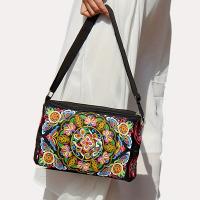 Bolso Bandolera De Nylon Para Mujer Con Bordados De Flores Capacidad Grande Estilo De Lujo Bolsos De Hombro Para Viajes - details 6