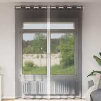 vidaXL Cortinas de gasa con ojales 2 uds en color Azul real/Rosa/Marrón claro y más | protección solar decorativa para ventanas hogar oficina dormitorio fácil de instalar - details 8
